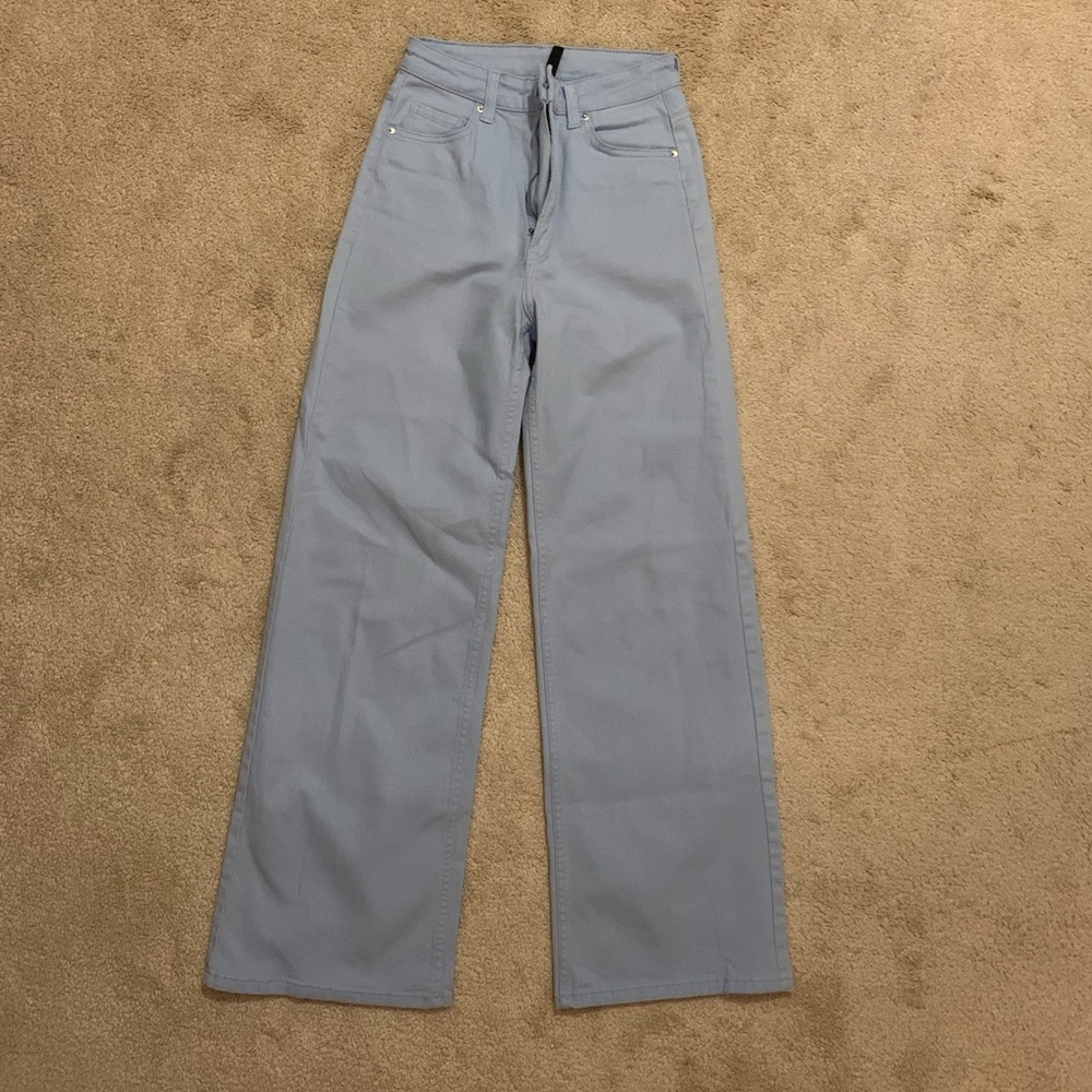 baby blue barrel pants